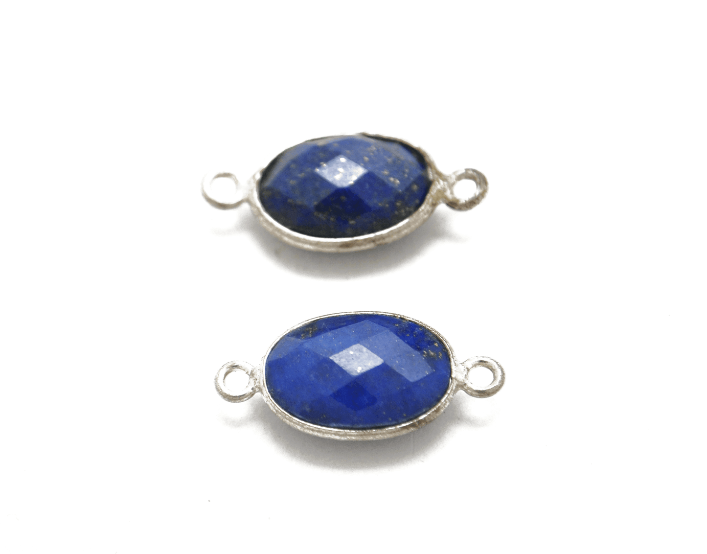 Lapis Lazuli Oval Double Bail Bezel Connector