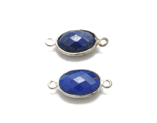 Lapis Lazuli Oval Double Bail Bezel Connector - view 3