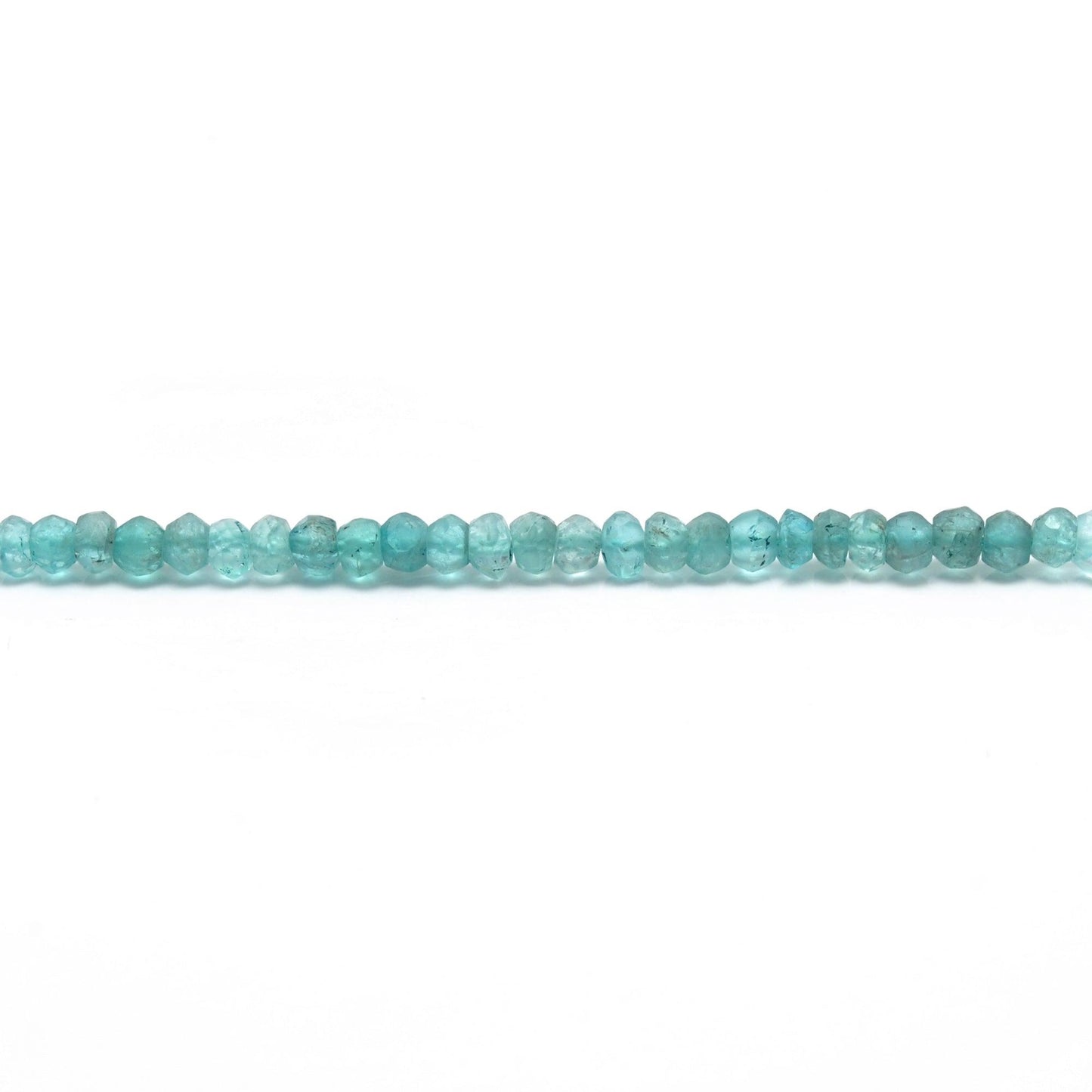 Natural Blue Apatite Rondelle Faceted Gemstone Beads 13" Strand