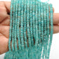 Natural Blue Apatite Rondelle Faceted Gemstone Beads 13" Strand