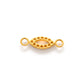 14 karat Solid Yellow Gold White Diamond Double Loop Charm 14.5mm