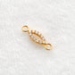 14 karat Solid Yellow Gold White Diamond Double Loop Charm 14.5mm