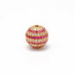 14K Solid Yellow Gold Pave Diamond & Ruby Ball Beads 10 mm
