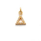 14k Yellow Gold White Diamond Triangle Charm