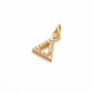 14k Yellow Gold White Diamond Triangle Charm