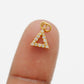 14k Yellow Gold White Diamond Triangle Charm
