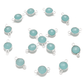 Aqua Chalcedony Round Double Bail Bezel Connector