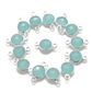 Aqua Chalcedony Round Double Bail Bezel Connector