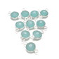 Aqua Chalcedony Round Double Bail Bezel Connector