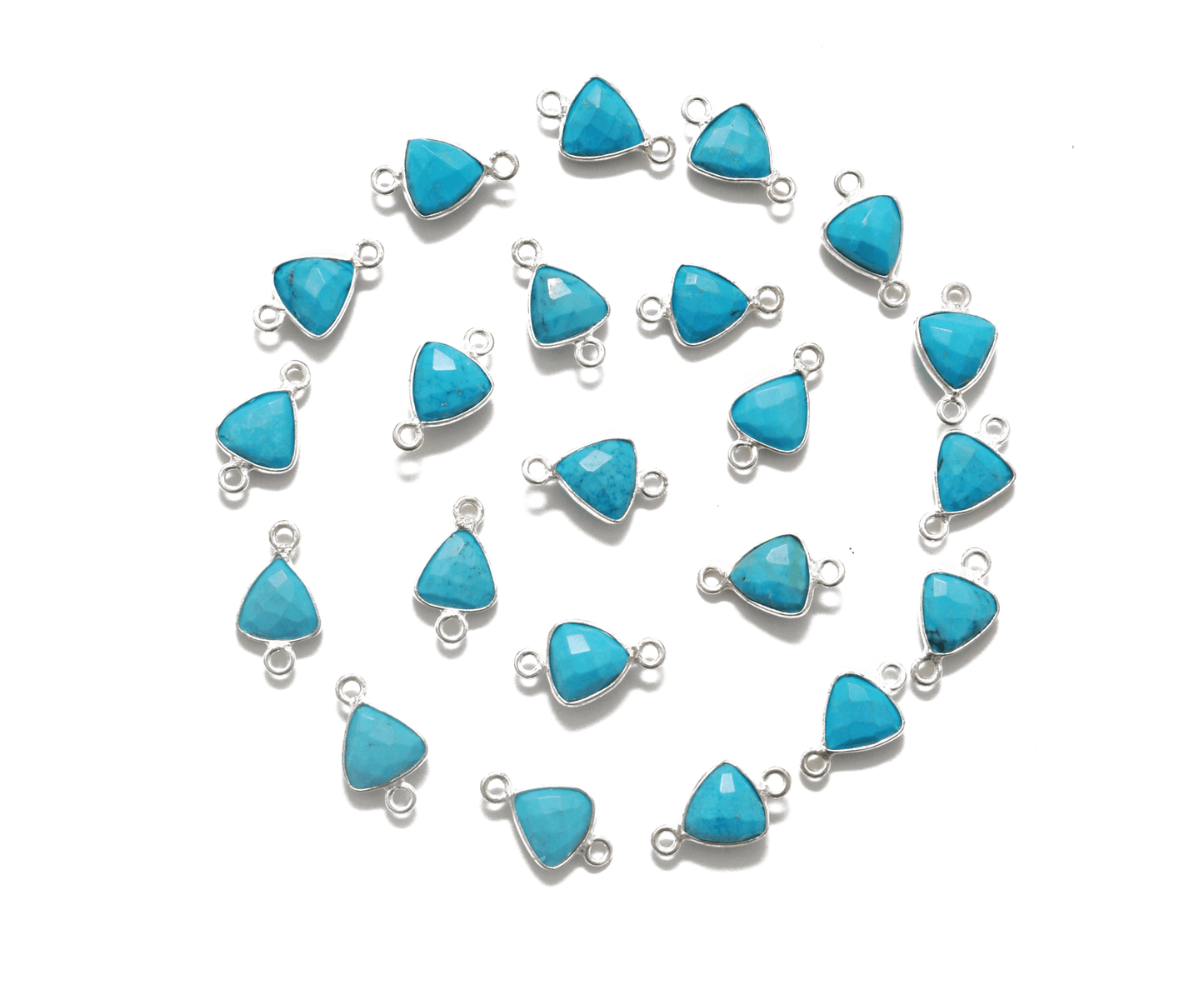Turquoise Triangle Closed Double Bail Bezel Connector
