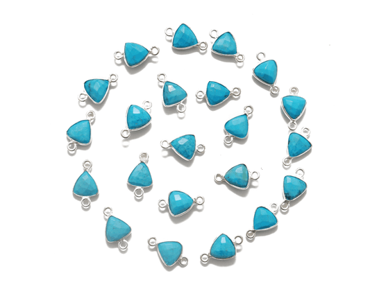 Turquoise Triangle Closed Double Bail Bezel Connector