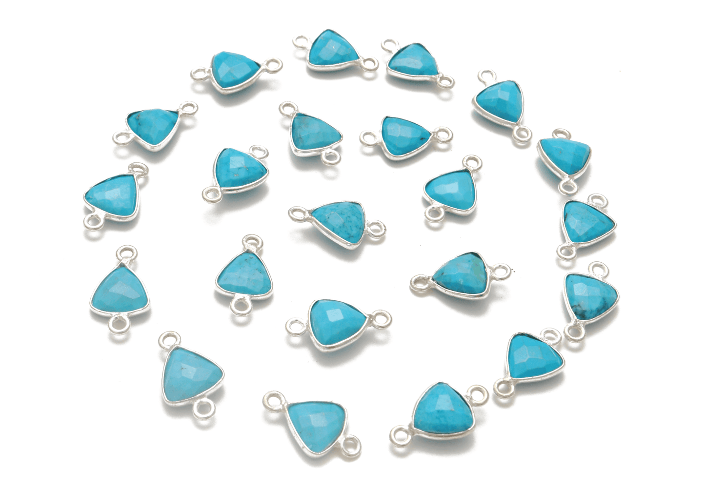 Turquoise Triangle Closed Double Bail Bezel Connector