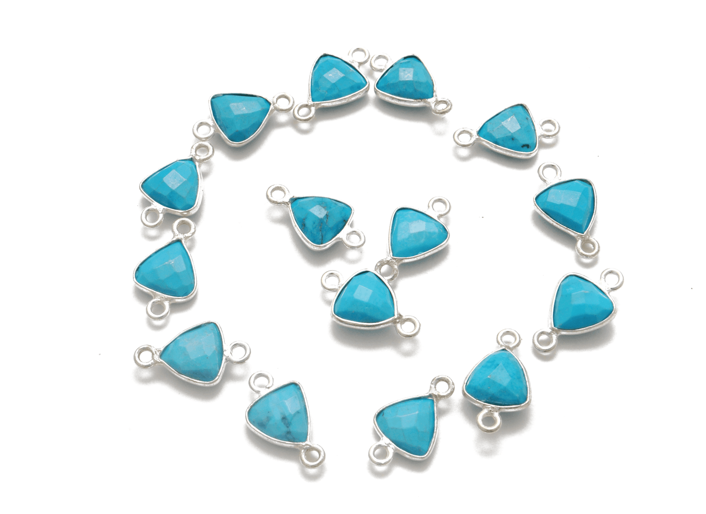 Turquoise Triangle Closed Double Bail Bezel Connector