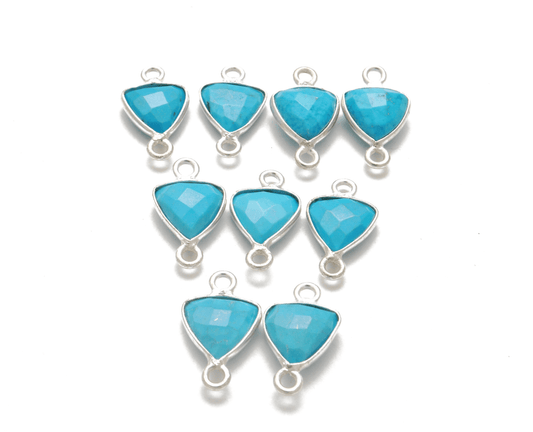 Turquoise Triangle Closed Double Bail Bezel Connector - view 3