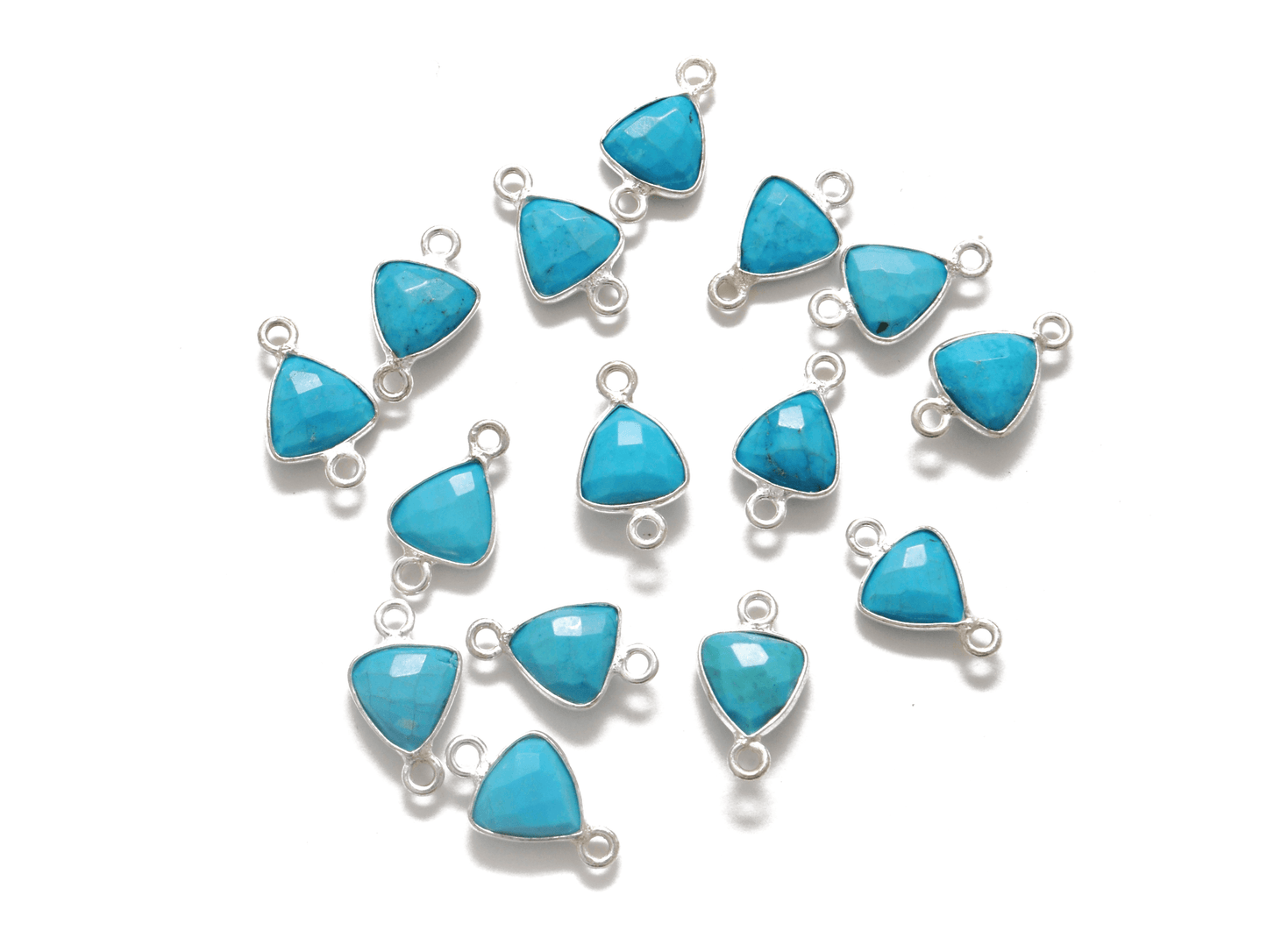 Turquoise Triangle Closed Double Bail Bezel Connector