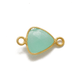 Green Chalcedony Triangle Gold Plated Bezel Connector