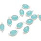Aqua Chalcedony Oval Bezel Connector