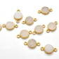 Druzy Quartz Round Gold Plated Double Bail Bezel Connector
