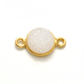 Druzy Quartz Round Gold Plated Double Bail Bezel Connector