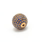 14k Solid Yellow Gold Blue Sapphire Ball Spacer Beads 10 mm