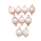 Rainbow Moonstone Round Rose Gold Plated Bezel Connector