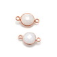 Rainbow Moonstone Round Rose Gold Plated Bezel Connector
