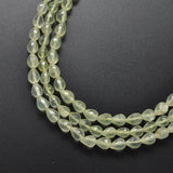 Natural Prehnite Faceted Teardrop Gemstone Beads 10" Strand