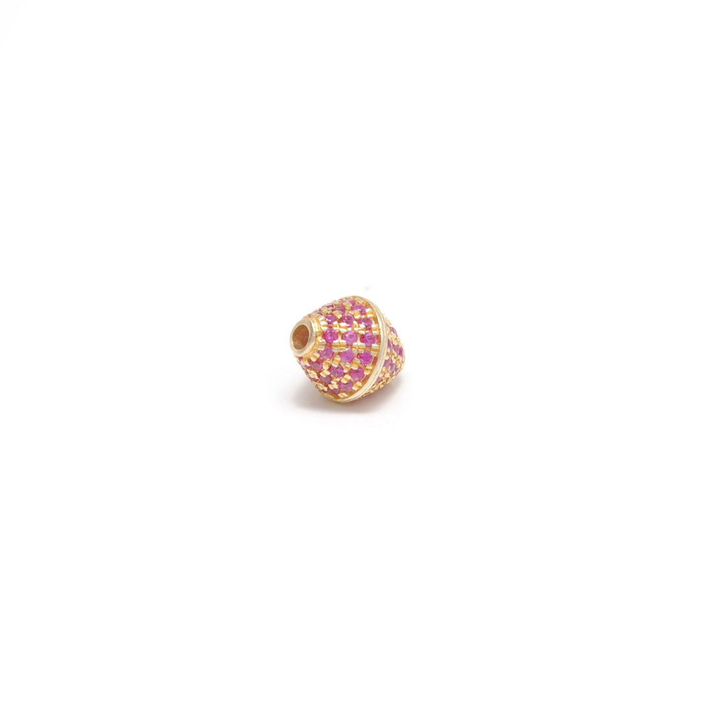 Sterling Silver and Pave Diamond Ruby Blue Sapphire Beads DIY Craft For Jewelry