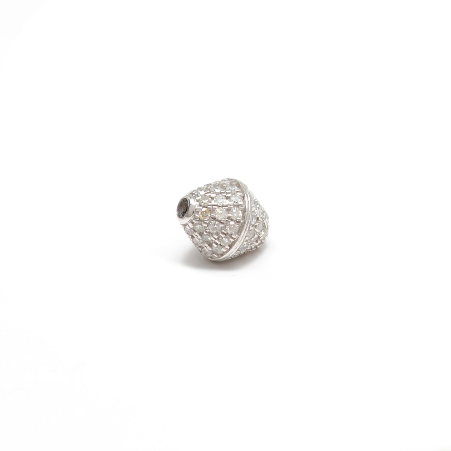 Sterling Silver and Pave Diamond Ruby Blue Sapphire Beads DIY Craft For Jewelry