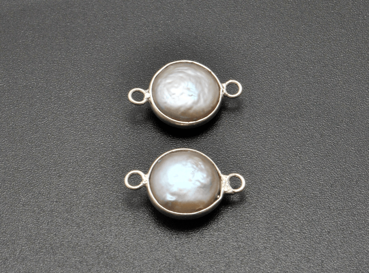 Double Bail Bezel Connector for Pearls