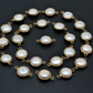 Pearl Round Gold Plated Double Bail Bezel Connector