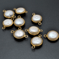 Pearl Round Gold Plated Double Bail Bezel Connector