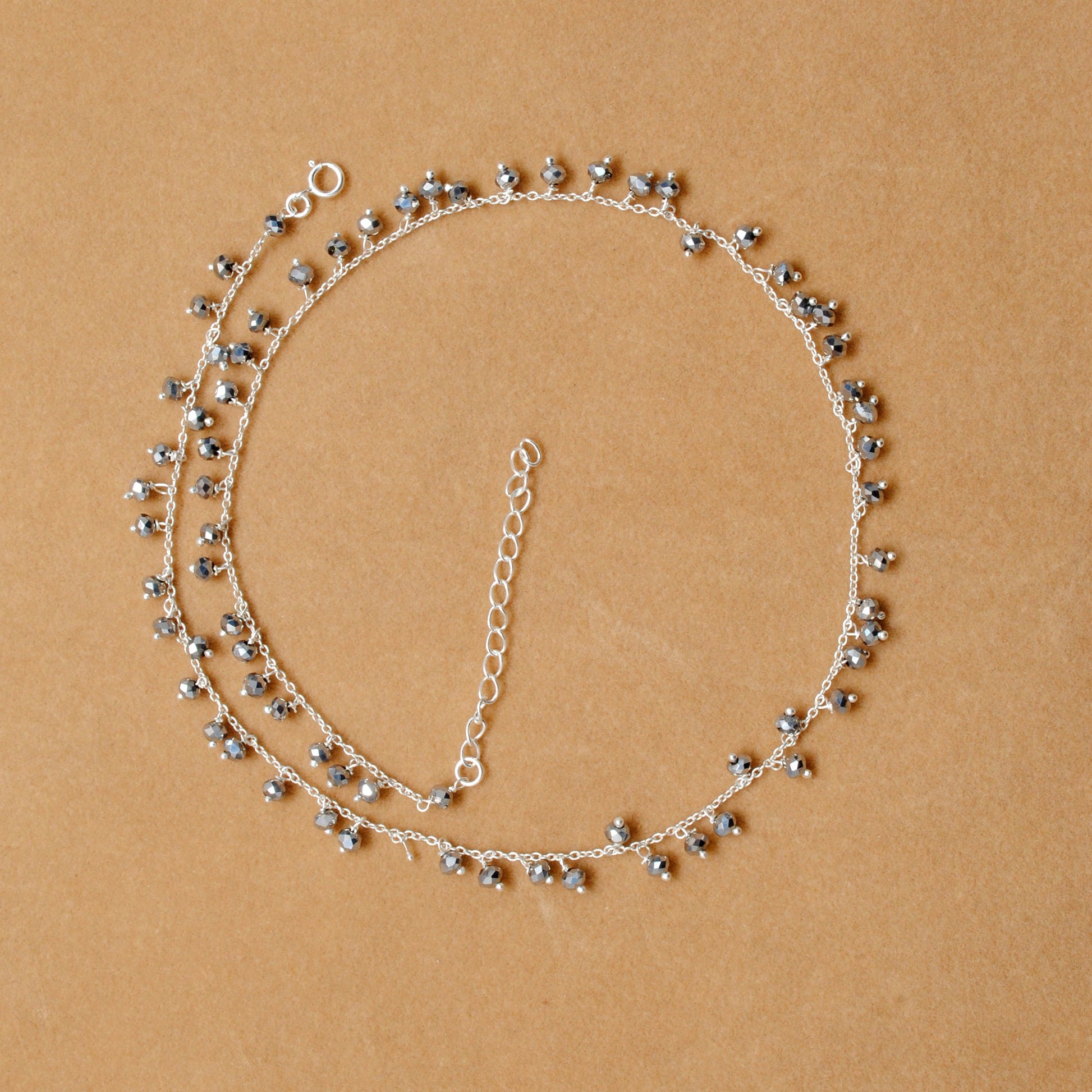 Handmade 925 Sterling Silver Rosary Chain Bracelet and Matching Necklace – Dangling Beads Jewelry - Sar Gems