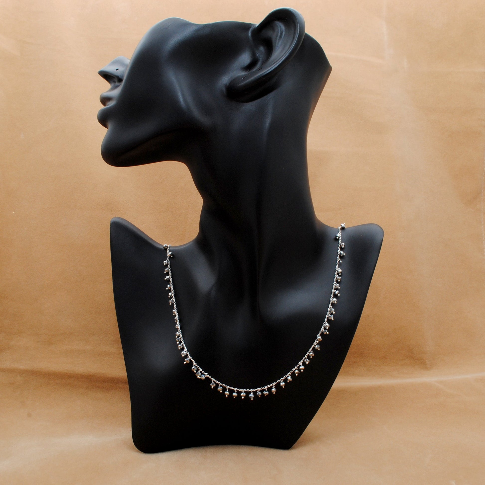 Handmade 925 Sterling Silver Rosary Chain Bracelet and Matching Necklace – Dangling Beads Jewelry - Sar Gems