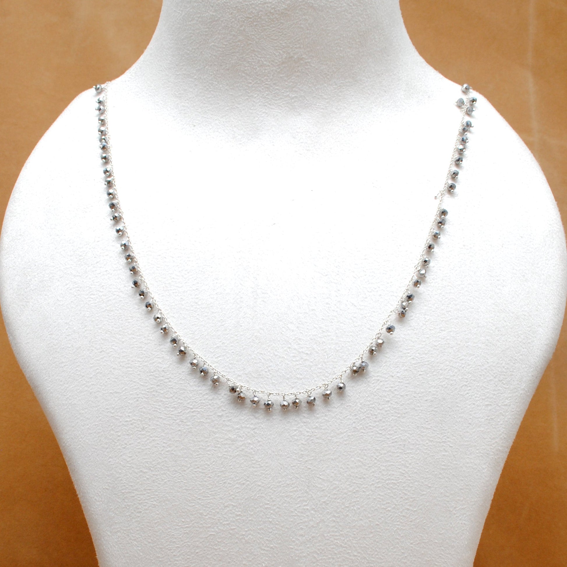 Handmade 925 Sterling Silver Rosary Chain Bracelet and Matching Necklace – Dangling Beads Jewelry - Sar Gems