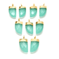 Aqua Chalcedony Tusk Electroplated Gold Plated Bezel Connector