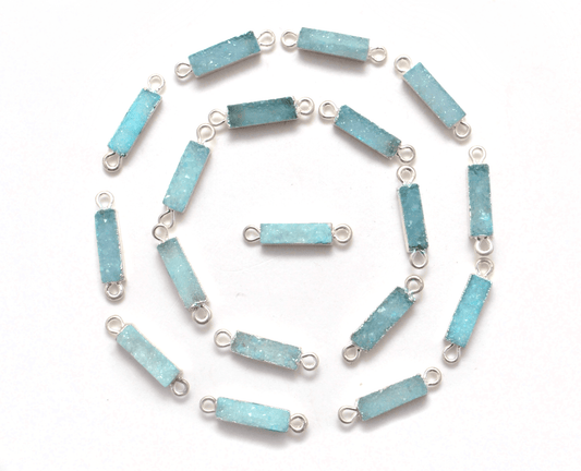 Druzy Quartz Electroplated Gold Plated Octagon Bezel Connector