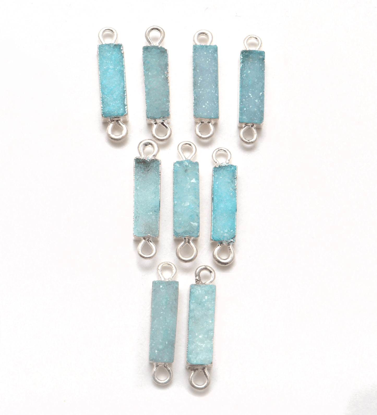 Druzy Quartz Electroplated Gold Plated Octagon Bezel Connector