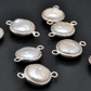 Pearl Round Double Bail Bezel Connector