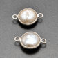 Pearl Round Double Bail Bezel Connector