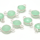 Aqua Chalcedony Round Double Bail Bezel Connector
