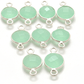Aqua Chalcedony Round Double Bail Bezel Connector