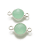 Aqua Chalcedony Round Double Bail Bezel Connector