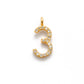 14k Solid Yellow Gold White Diamond 0-9 Number Charms