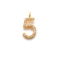 14k Solid Yellow Gold Pave Diamond 0-9 Number Charms - Sar Gems
