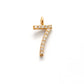 14k Solid Yellow Gold Pave Diamond 0-9 Number Charms - Sar Gems