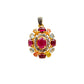 925 Sterling Silver Pave Diamond & Multi-Gemstone Pendant