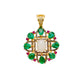 Sterling Silver Pave Set Diamond & Multi-Gemstone Pendant