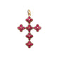 Ruby & Pavé Diamond Pendant – Gold Plated Sterling Silver