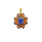 Tanzanite, Sapphire & Black Spinel Pendant with Pavé Diamonds – Gold Plated Silver
